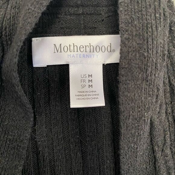 Black Open Front Maternity  Cardigan Sweater - Picture 2 of 3